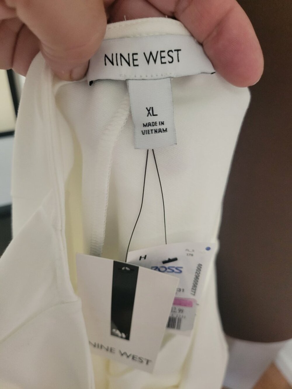 NWT Nine West Cream Square Neck Top - Picture 3 of 5